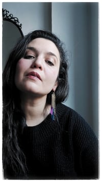 Image 7 of Orecchini pendenti in pelle NINFA CRYSTAL - Arcipelago - 30 % off