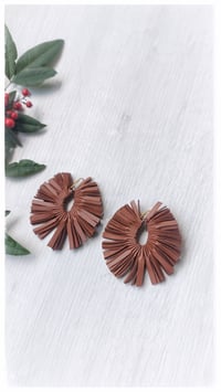 Image 3 of PEACOCK earrings - Tobacco