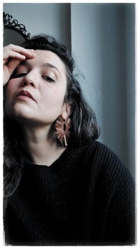 Image 5 of PEACOCK earrings - Tobacco