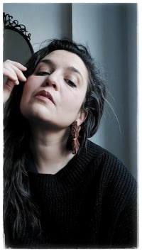 Image 7 of PEACOCK earrings - Tobacco