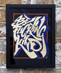 Image 1 of Be Fu^*ing Kind - 18 carat gold reverse gilded glass