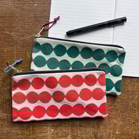 Image 1 of Bubble Dots printed fabric pencil case