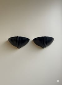 Image 1 of Paire d’appliques murales en céramique noire mate