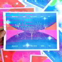 Image 1 of Risografias A5: There Is A Light That Never Goes Out / Celeste, rosado, naranja.