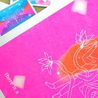 Image 2 of Risografias A5: There Is A Light That Never Goes Out / Rosa y Naranja.