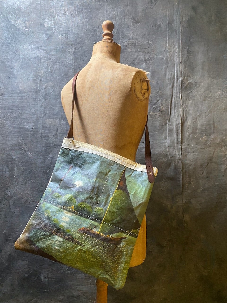 Image of one of a kind painting bag - landscape no. 02