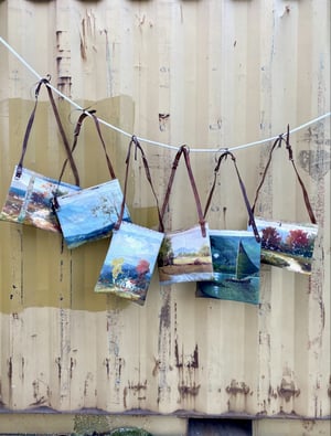 Image of one of a kind painting bag - landscape no. 04