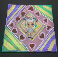 Image 1 of Mixed Media girl with Elephant hat painting