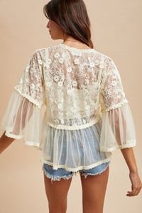 Image 6 of FLORAL LACE FLOWY BLOUSE - LATE FEB 
