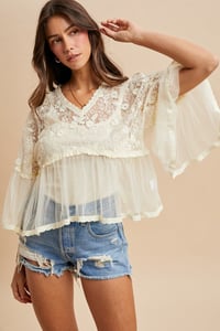 Image 5 of FLORAL LACE FLOWY BLOUSE - LATE FEB 