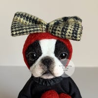 Image 2 of Boston Terrier Art Doll - Red Bow