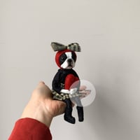 Image 3 of Boston Terrier Art Doll - Red Bow