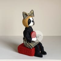 Image 4 of  Boston Terrier Art Doll - Mustard Bow :  A