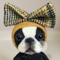 Image 2 of  Boston Terrier Art Doll - Mustard Bow :  A