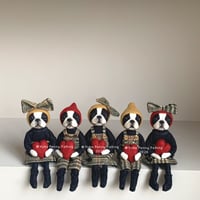 Image 5 of Boston Terrier Art Doll - Mustard Bow :  B