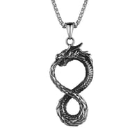 Image 2 of 👑The Armored Kingdom Eternal Coil of the Dragon Necklace - Stainless Steel Pendant & Chain