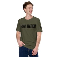 Image 4 of OWG  - FOWL NATION BLACK - With Left Sleeve Brand Bella Canvas 3001 Unisex T-shirt 