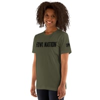 Image 3 of OWG  - FOWL NATION BLACK - With Left Sleeve Brand Bella Canvas 3001 Unisex T-shirt 