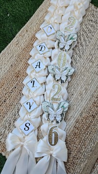 Custom Graduation Lei name and 3 Butterflies