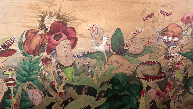 Image of Garden of Nude Still Life with Rotisserie Chicken