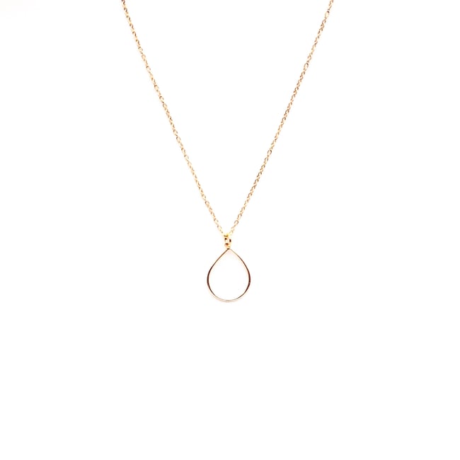 Gold Teardrop Dainty Necklace 