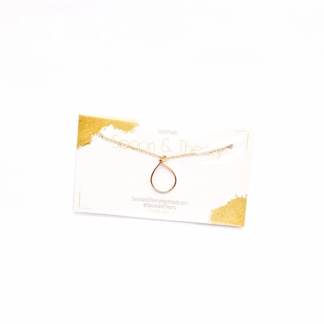 Gold Teardrop Dainty Necklace 