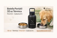 Image 1 of Botella Portátil 32 oz Térmica con Dos Bowls de Acero Inoxidable – 4Paw Blessed