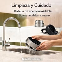 Image 3 of Botella Portátil 32 oz Térmica con Dos Bowls de Acero Inoxidable – 4Paw Blessed