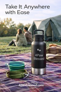 Image 5 of Botella Portátil 32 oz Térmica con Dos Bowls de Acero Inoxidable – 4Paw Blessed