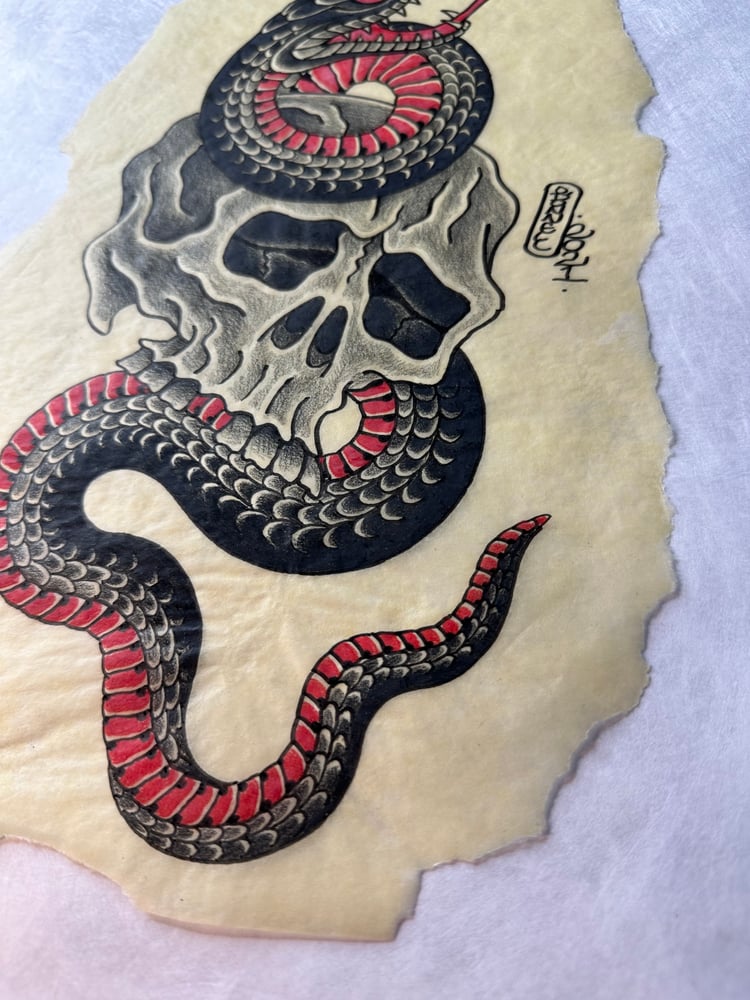 Image of Skull and snake (black and red) 2021