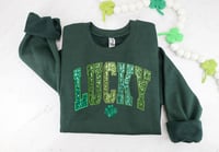 Lucky faux glitter w/shamrock crew