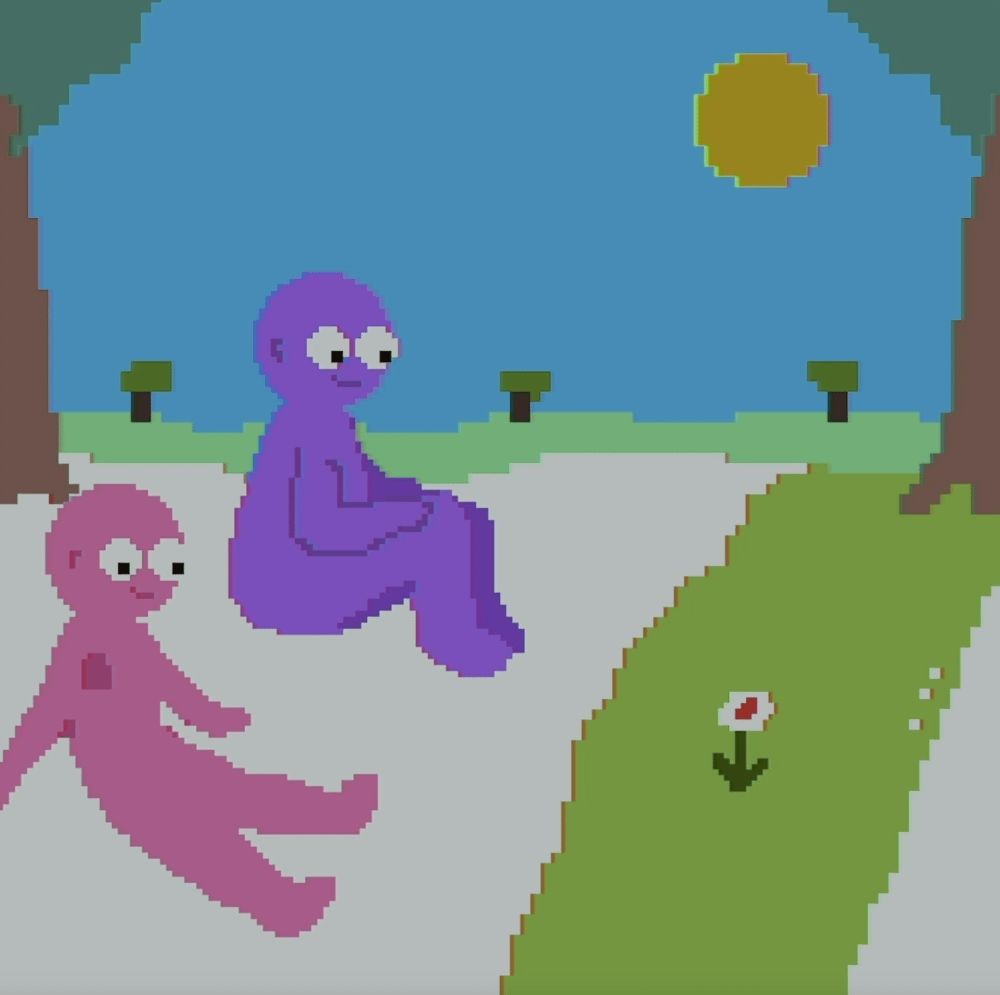 Tux and Fanny painting - Melting Snow