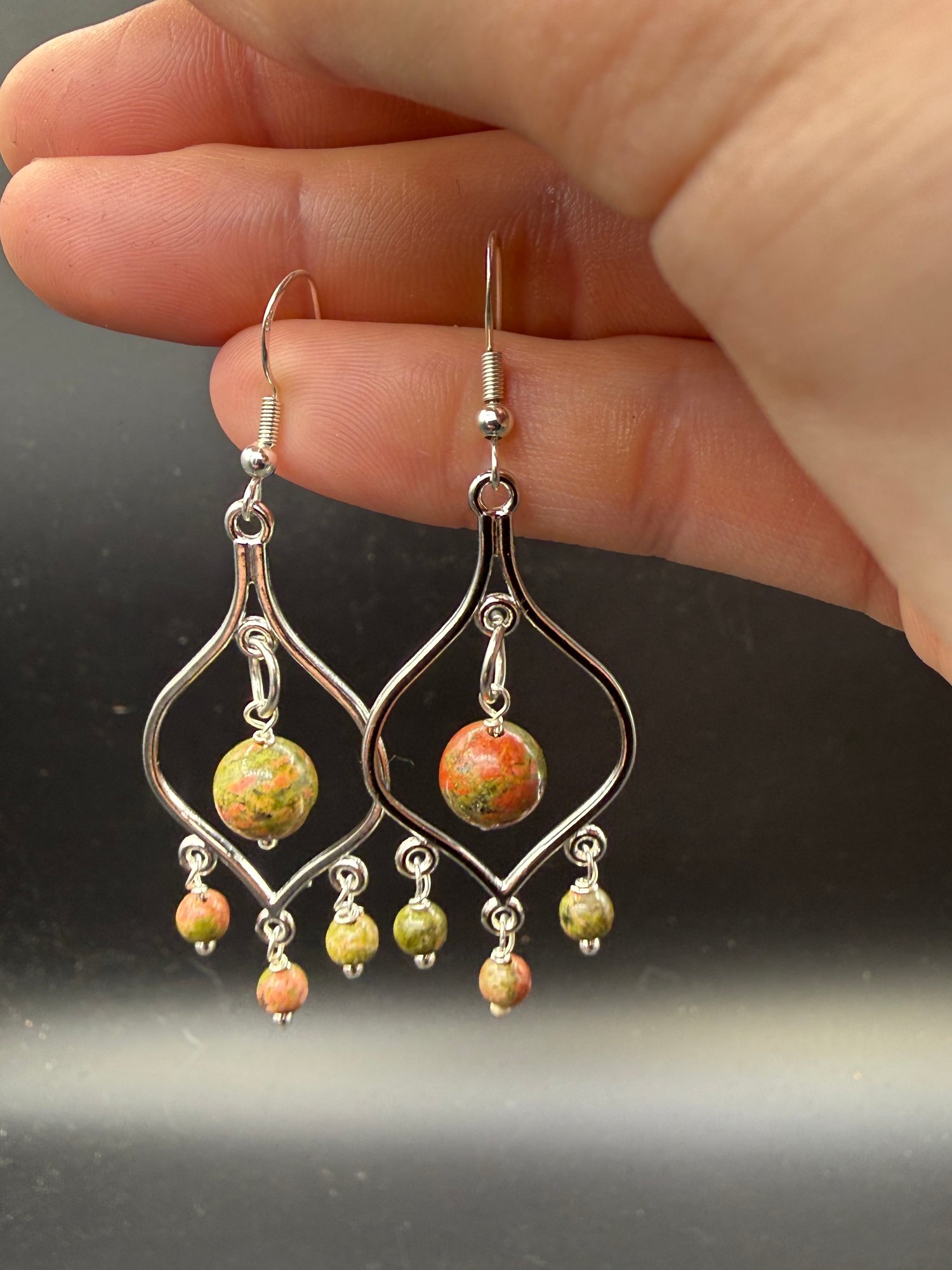 Unakite Dangle Earrings