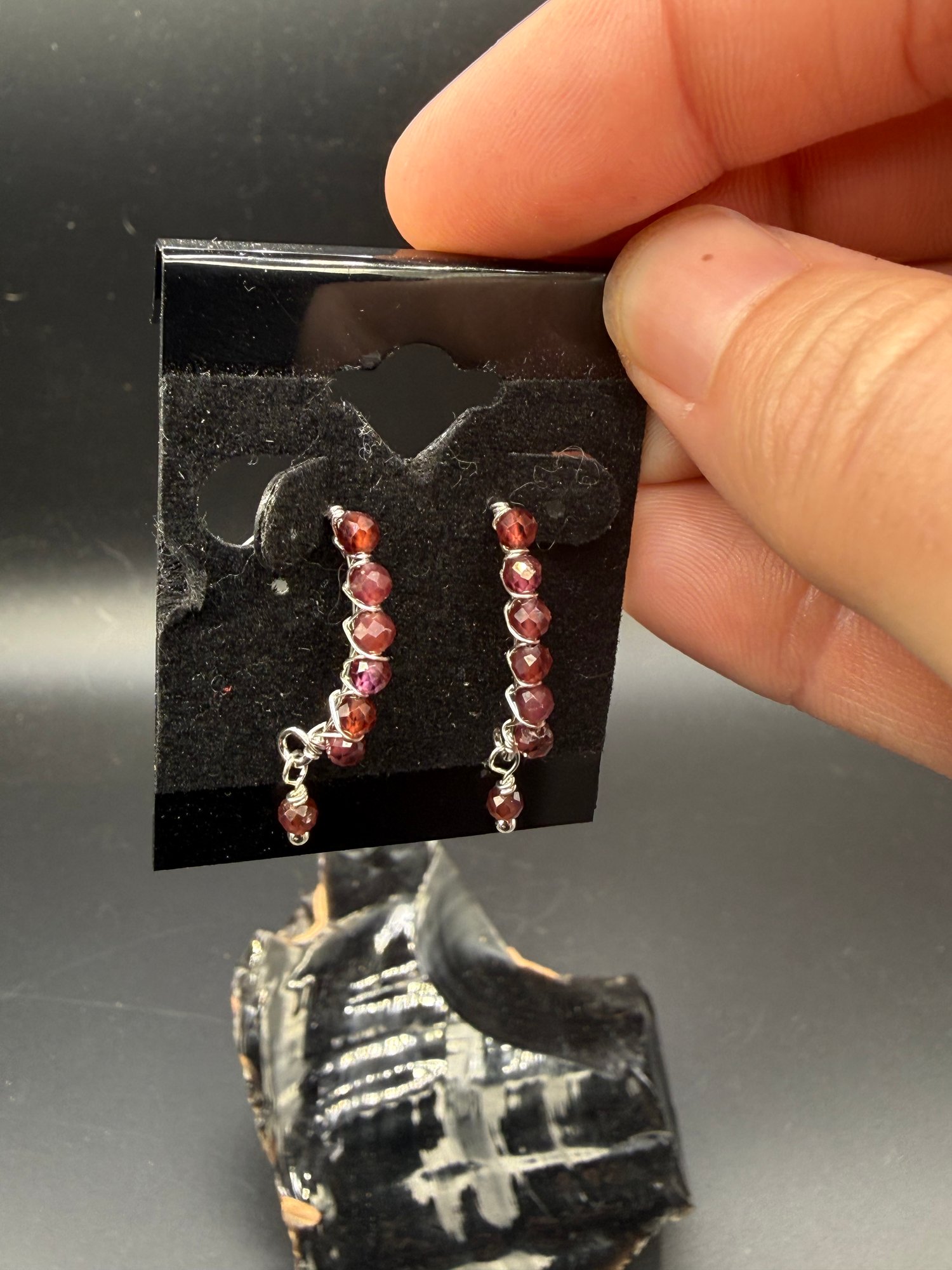 4mm Faceted Garnet Earrings