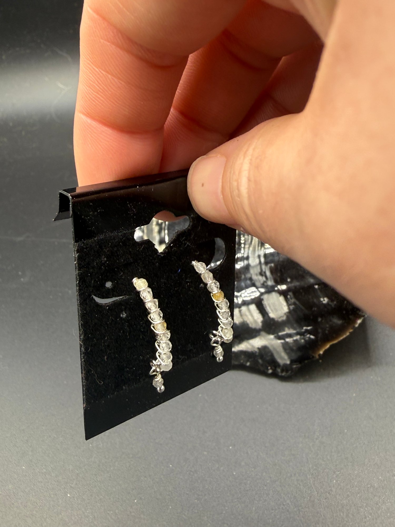 Tiny 2mm Faceted Golden Rutile Earrings