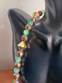 Image 7 of LARGE VITRAIL SWAROVSKI BICONES BEADS, GREEN MYSTIC AND HEMATITE BEADS