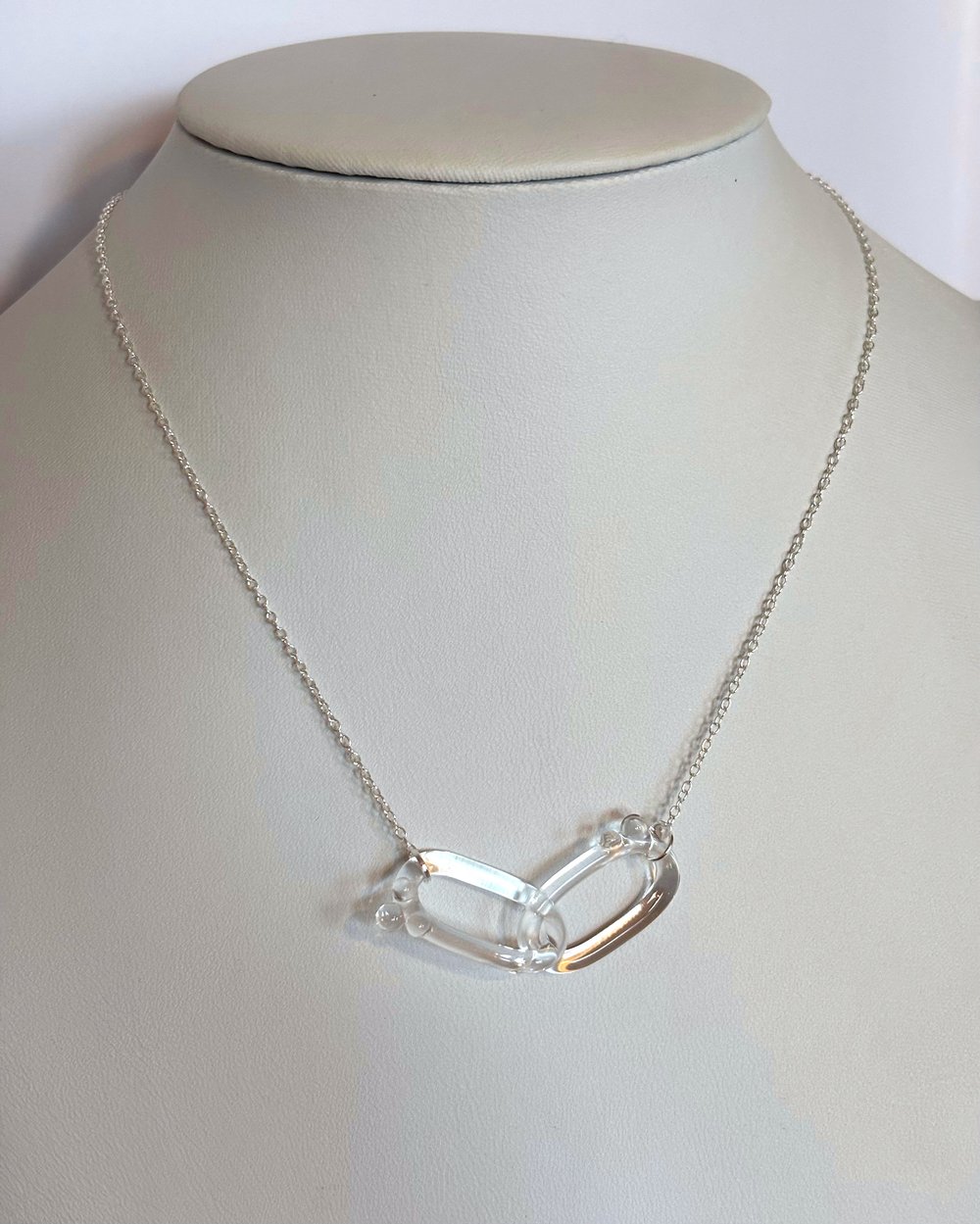 Image of You + Me link necklace (clear / dewdrops)