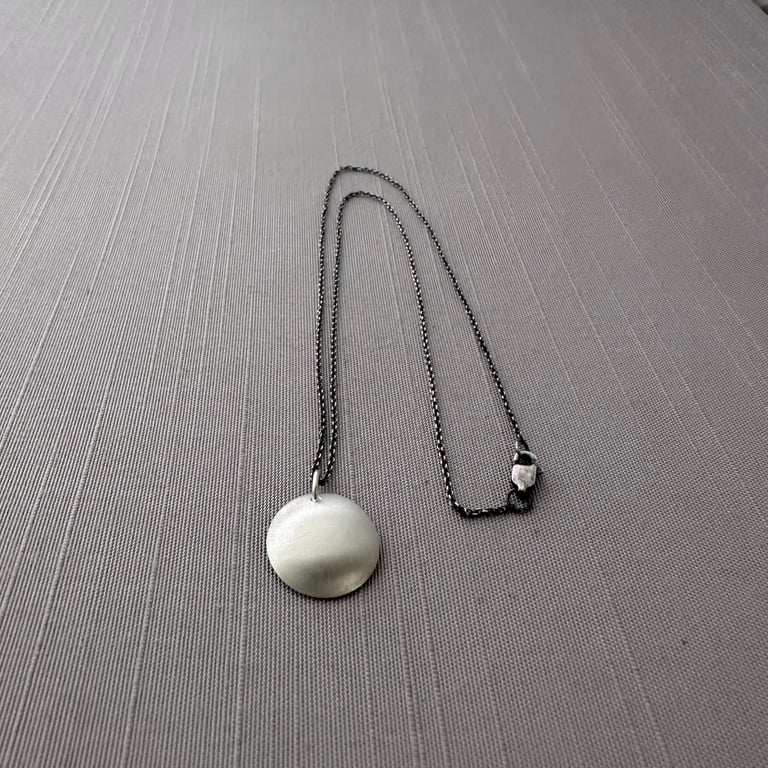 Small Sterling Silver Breathe In, Breathe Out Necklace Image 3