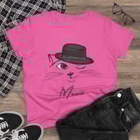 Image 3 of Meow Winking Kitty Women's Midweight Cotton Tee