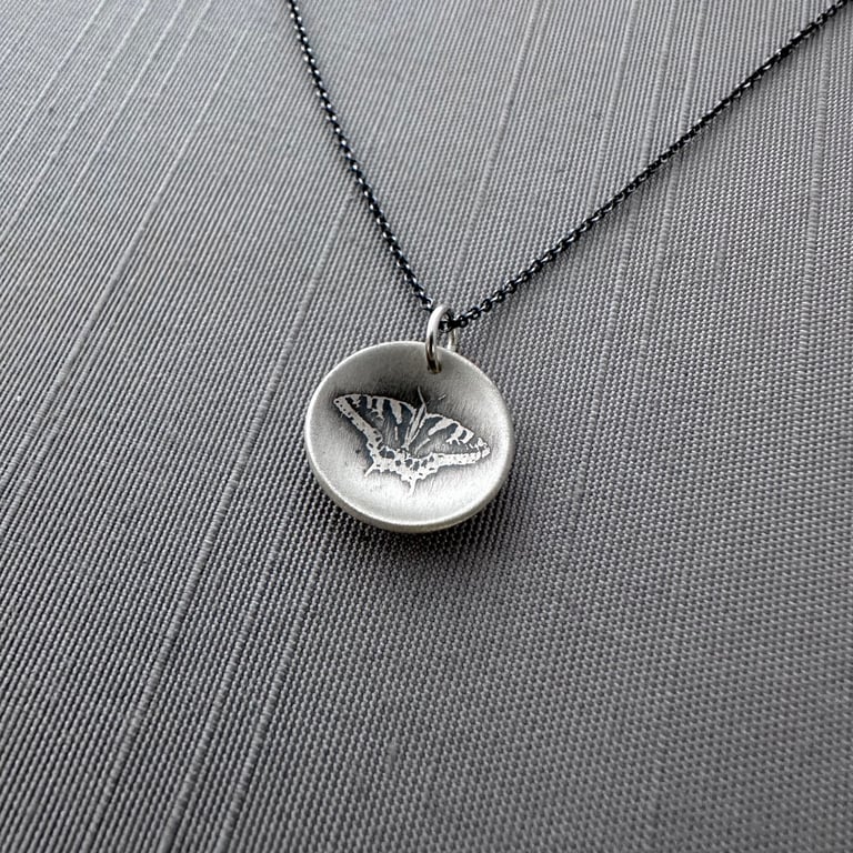 Small sterling Silver Eastern Tiger Swallowtail Necklace
