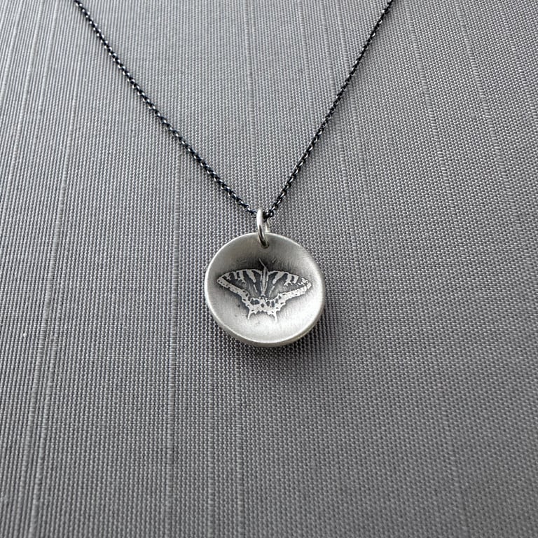 Small sterling Silver Eastern Tiger Swallowtail Necklace Image 3