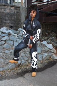 Image 1 of Black Quarter-Zip Signature Tracksuit