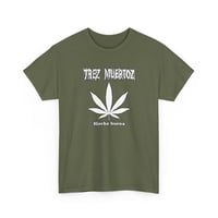 Image 3 of Trez Muertoz “Hierba Buena” Death Metal Band T-Shirt – Brutal Cannabis Leaf Graphic Tee