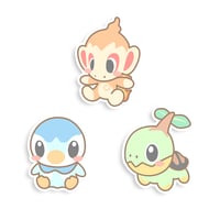Chimchar, Piplup & Turtwig Sticker Flakes