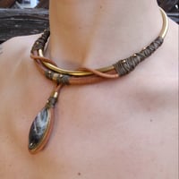 Image 7 of Amethyst Elven Brass Choker Necklace