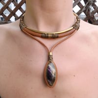 Image 6 of Amethyst Elven Brass Choker Necklace