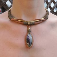 Image 5 of Amethyst Elven Brass Choker Necklace
