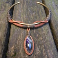 Image 1 of Amethyst Elven Brass Choker Necklace