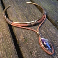 Image 3 of Amethyst Elven Brass Choker Necklace