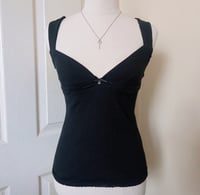 Image 1 of Black sweetheart neckline top